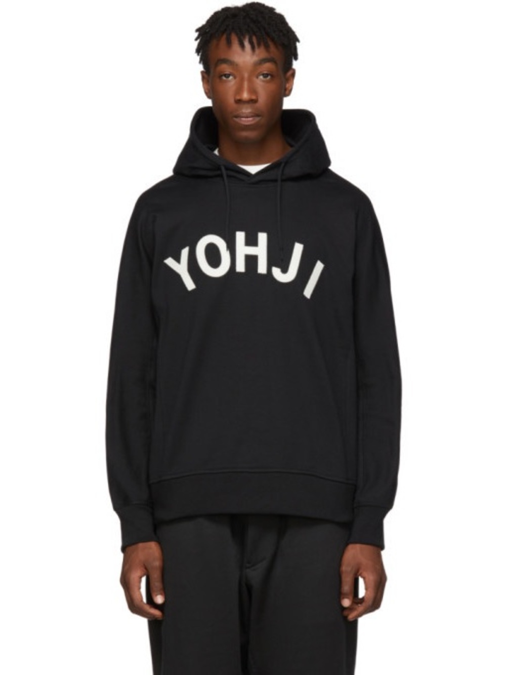 Y-3 x Adidas Yohji Letters Hoodie in black